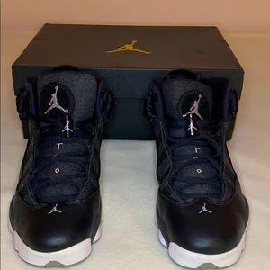 5M/6.5W Air Jordan Six Rings Black and White Shoes